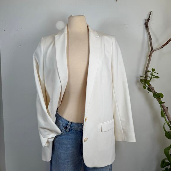 Zadig & Voltaire Ivory White Rhinestone Blazer Designer Jacket Size 42 - Picture 2 of 6